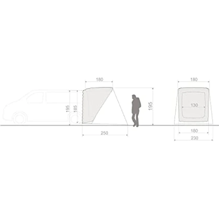 VAUDE Drive Van Trunk, Autovorzelt zum Einhängen an die Kofferraumklappe, schneller Aufbau, klimaneutral – Bild 5