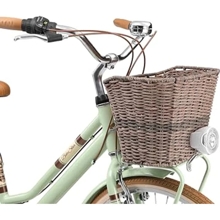 BIKESTAR Alu City Stadt Fahrrad 28 Zoll | 18 Zoll Rahmen, 7 Gang Shimano Damen Rad, Retro Bike Mint – Bild 3