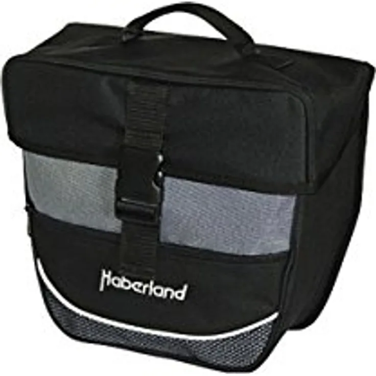 Haberland Fahrradtasche Einzeltasche Einsteiger-Serie, Schwarz-Silber, 12.5 Liter, 30 x 32 x 13 cm