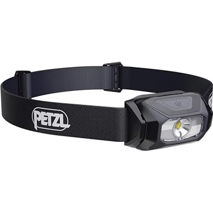 PETZL TIKKINA LAMP, Kompakt-Stirnlampe mit 300 Lumen, schwarz, 3 Leuchtstufen