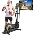 Skandika Crosstrainer Carbon P24-RG, leiser Ellipsentrainer mit Generator, 16 Widerstandsstufen, bis 150 kg, computergesteuert, elektronischer Widerstand für Zuhause