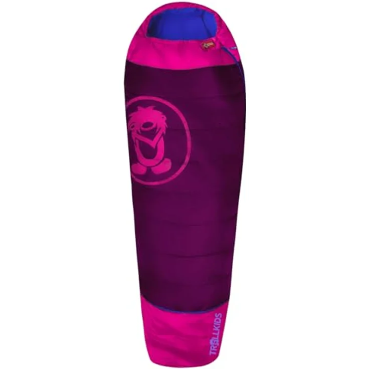 Trollkids KIDS FJELL DREAMER, Robuster Schlafsack mit Mitwachs-Funktion, Dunkelrosa / Mittelblau – Bild 1