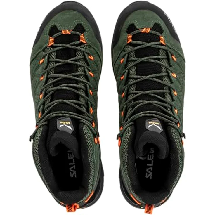 Salewa Alp Mate Mid, Herren Wanderschuhe, wasserdicht, Veloursleder, Grün, Größe 42 – Bild 4