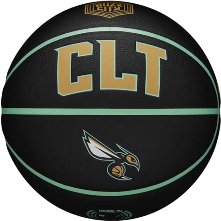 Wilson NBA Team City Collector Charlotte Hornets Ball WZ4016404ID, Unisex Basketbälle aus Verbundleder, Schwarz, Größe 7 EU – Bild 1