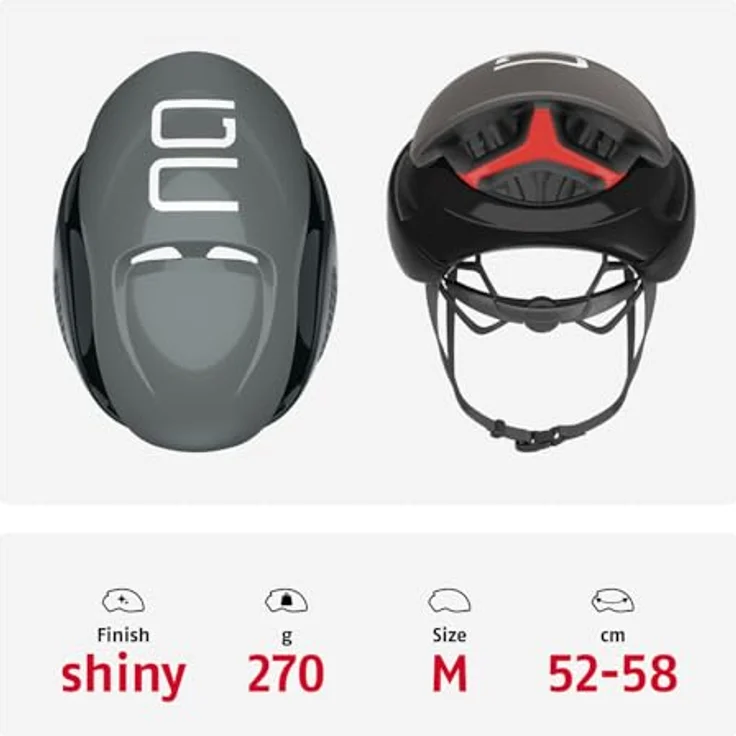 ABUS Rennradhelm GameChanger, Aerodynamischer Fahrradhelm mit optimaler Ventilation und AirPort Brillenhalterung, dunkelgrau, Größe M – Bild 3