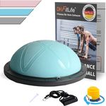 DH FitLife Balance Ball, Yoga Gleichgewichtstrainer Φ60*22cm, bis 200 KG belastbar, halber Gymnastikball Fitness Balance Board, Blau