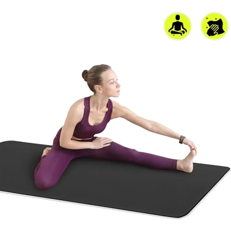 HyperMotion Yogamatte HYP58 YOGA MAT 0.8B, NBR-Schaumstoff, 183x61x0,8 cm, Schwarz, mit Tragegurt – Bild 8