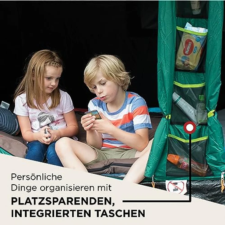 Coleman Rocky Mountain 5 Blackout Zelt | 5 Personen Familien-Tunnelzelt mit 2 speziell abgedunkelten Schlafkabinen und Wohnbereich | 5 Mann Campingzelt | 4500 mm wasserdicht | Eingenähte Bodenplane – Bild 5