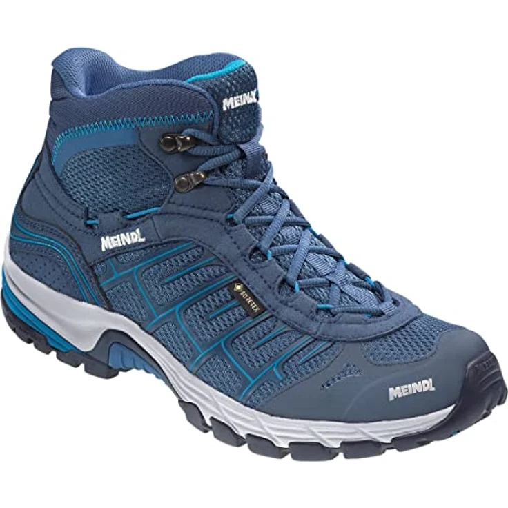 Meindl Quebec Lady Mid GTX, Damen Trekkingschuhe mit GORE-TEX, wasserdicht, Velour/Mesh, blau, Größe 39,5 – Bild 2