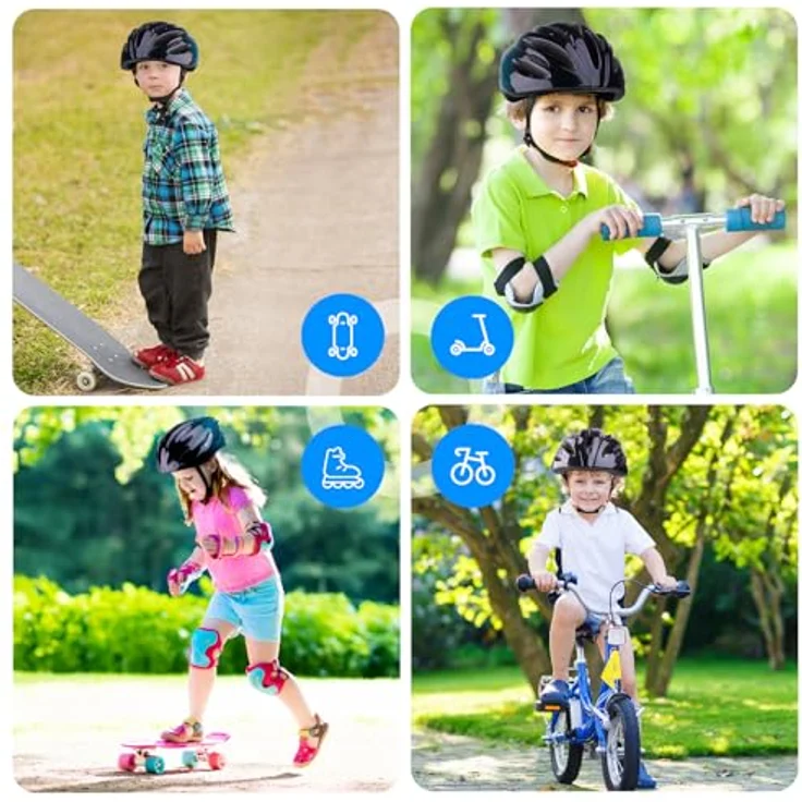 Tacklife Plusawa Kinder Fahrradhelm EN1078 CE, verstellbarer Kinnriemen, 3D DIY Aufkleber, reflektierende Dekoration, für Roller & Inlineskates, Unisex, 50-60 cm – Bild 8
