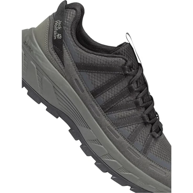 Jack Wolfskin Wild Hike Texapore Low, Herren Wanderschuh mit wasserdichter TEXAPORE Membran, Dämpfung und griffiger Gummiaußensohle, black/phantom, Größe 43 – Bild 6