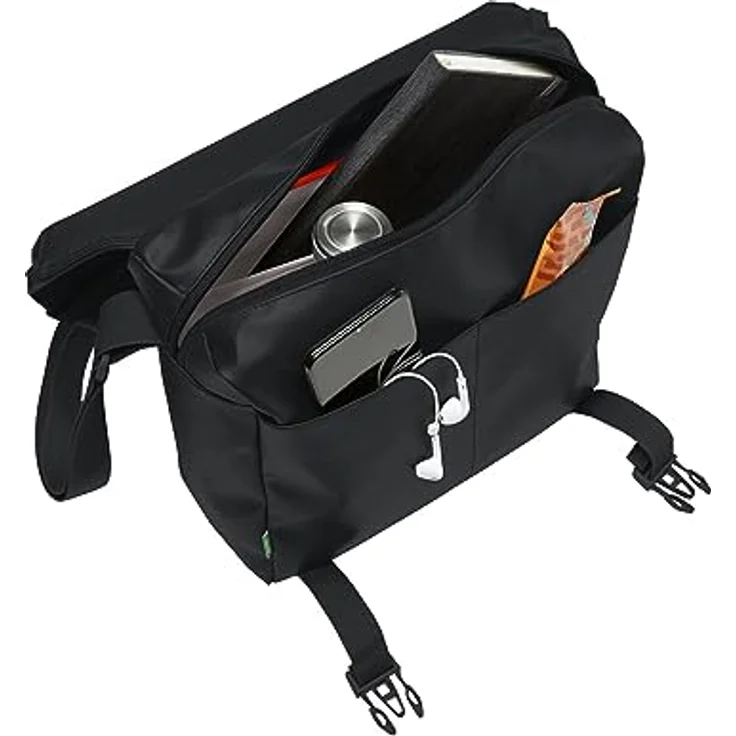 VAUDE Mineo Messenger Umhängetasche, 9 Liter, schwarz, inklusive Regenhülle – Bild 4
