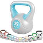 GORILLA SPORTS® Kettlebell - 2kg, 3kg, 4kg, 5kg, 6kg, 8kg, 10kg, 12kg, 14kg, 16kg, 18kg, 20kg Gewichte, Einzeln/Set, mit/ohne Ablage, Kunststoff - Kugelhantel, Schwunghantel, Kugelgewicht