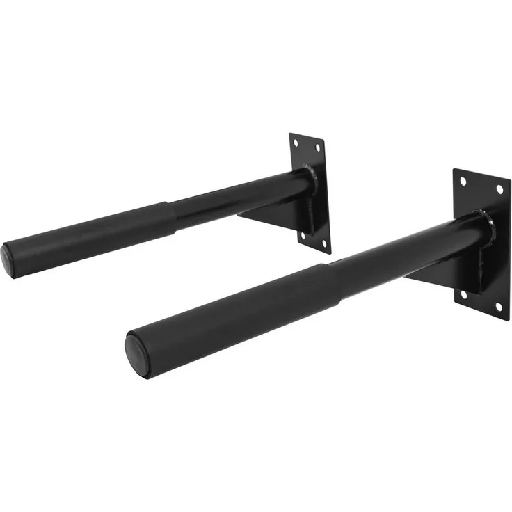 GORILLA SPORTS Klimmzugstange Dip-Station, Wandmontage, 350kg Belastbar, mit Griffen 51cm, Stahl, Schwarz