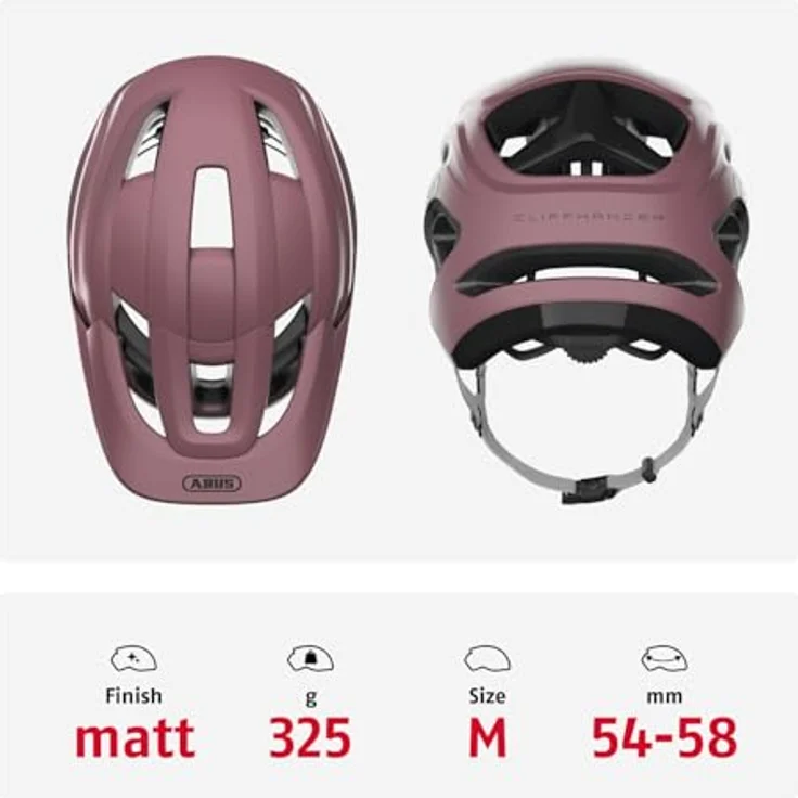 ABUS MTB-Helm CliffHanger, Fahrradhelm für Trails mit großen Lüftungsöffnungen, TriVider Riemensystem, Rot, Größe M – Bild 3