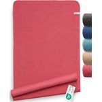 Fit-Flip Yoga Handtuch, rutschfest mit Noppen, schnelltrocknend aus Mikrofaser, hygienische Auflage für Yogamatte, 185 x 63 cm – Raspberry