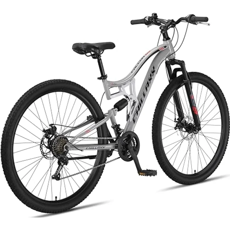 Chillaxx Bike Falcon Premium Mountainbike, 24 und 26 Zoll, Vollfederung, 21 Gang-Schaltung, Scheibenbremse, für Jungen, Mädchen, Damen und Herren – Bild 3