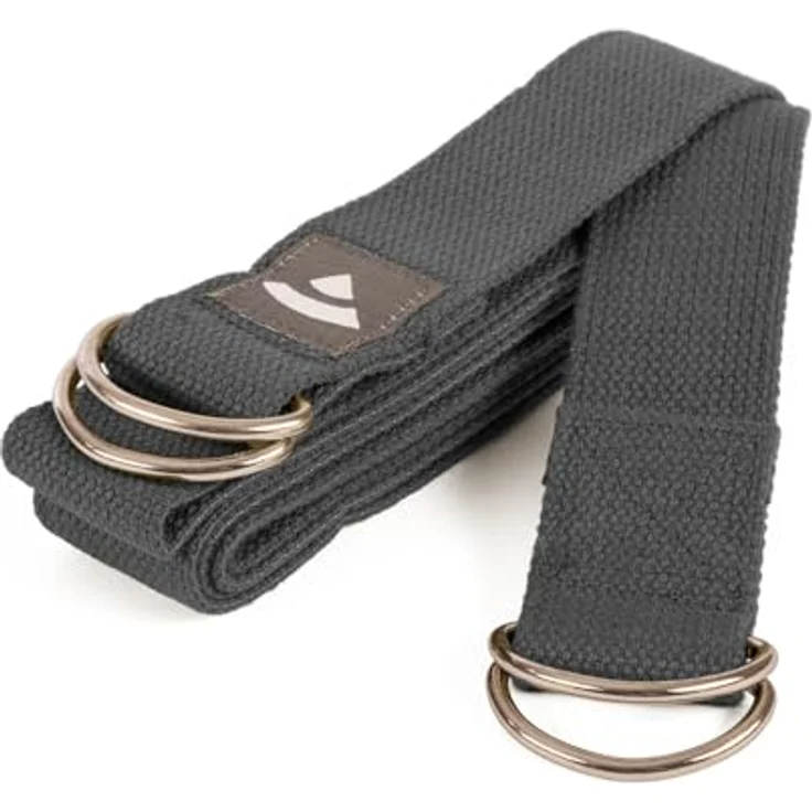Bodhi Yamala Yogagurt 2 in 1, Baumwoll-Tragegurt mit Metallverschluss für dicke Yogamatten, 200 cm, anthrazit – Bild 2