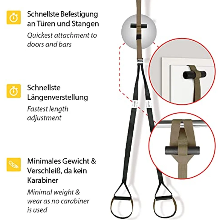 Variosling® Schlingentrainer mit Türanker Military Force Tactical grün kaki - Designed in Germany Suspension Trainer Functional Trainer – Bild 3