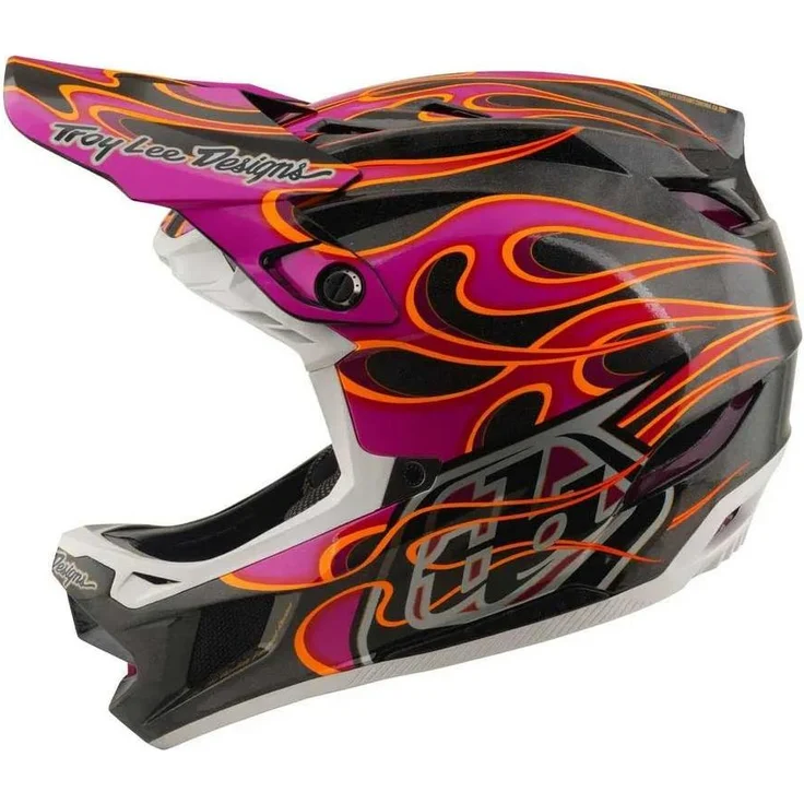 Troy Lee Designs D4 Carbon MIPS Downhillhelm, UD-Carbonfaser, anatomische 3D-Wangenpolster, schwarz, Größe L