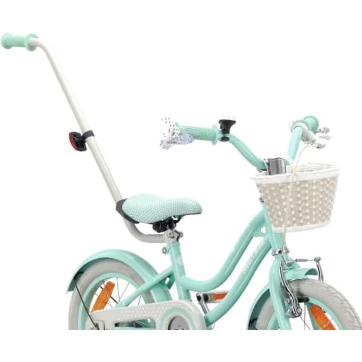 Sun Baby Heart Bike, 14 Zoll Mädchenfahrrad mit Schubstange, Mint, für Kinder bis 50 kg – Bild 9