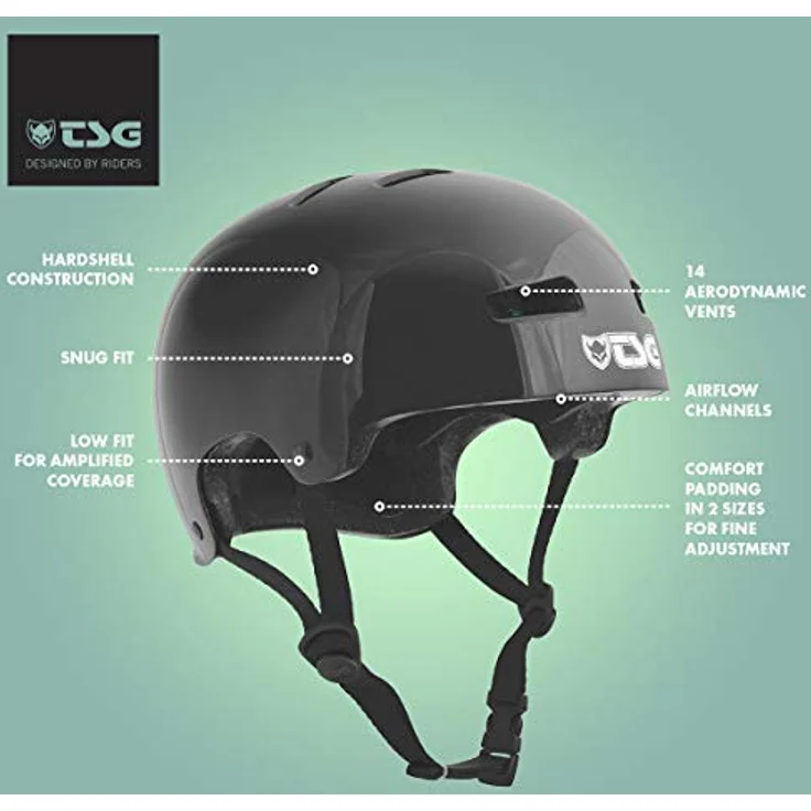 TSG Evolution Velohelm, Hardshell-Konstruktion im Skate-Stil, anatomische Passform, 57 - 59 cm, viele Farben erhältlich – Bild 5