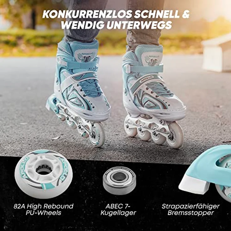 Apollo Inlineskates Super Blades LED, Kinder Inliner verstellbare Größe, leuchtende LED Wheels, blau – Bild 5