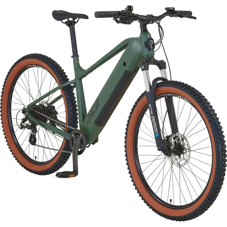 Prophete Dice 1.0 E-MTB 27,5" – Enovation Hinterradmotor 250W, 40Nm, Shimano Altus 8-Gang, 100 km Reichweite, Suntour XCT Federgabel, Hydraulische Scheibenbremse, Bronze Grün