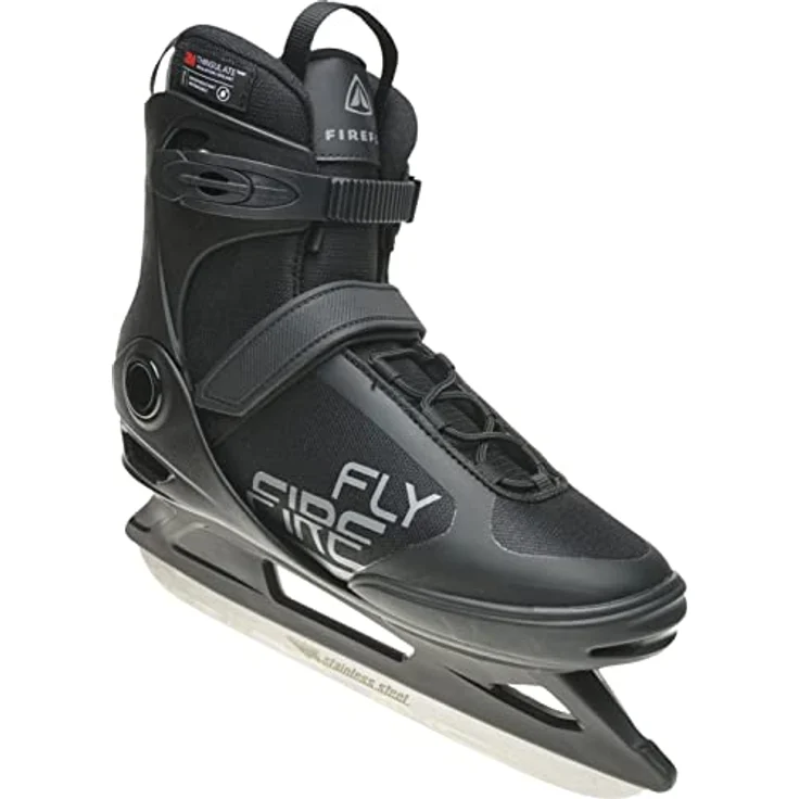 Firefly Herren Phoenix III Eishockeyschuhe, Black/Grey, 44 - Wasserabweisendes PVC, atmungsaktives Mesh, THINSULATE-Isolierung – Bild 2