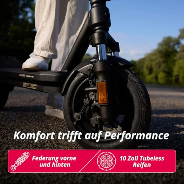 VMAX E-Scooter New VX2 Gear, E-Roller mit 500 W Motor, 50 km Reichweite, 20 km/h, max. Tragkraft 130 kg, vollgefedert, Straßenzulassung in D – Bild 4
