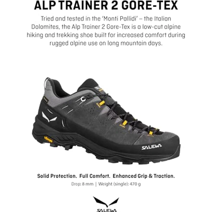 Salewa Alp Trainer 2 GTX, Herren Wanderschuhe mit GORE-TEX®, grau, Größe 44.5, für alpines Gelände – Bild 2