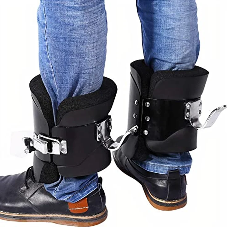 MuscleForge® Gravity Boots mit Sicherheitsverschluss, Inversion Boots für Schwerkrafttraining, für Überhang am Reck und ABS-Training – Bild 2