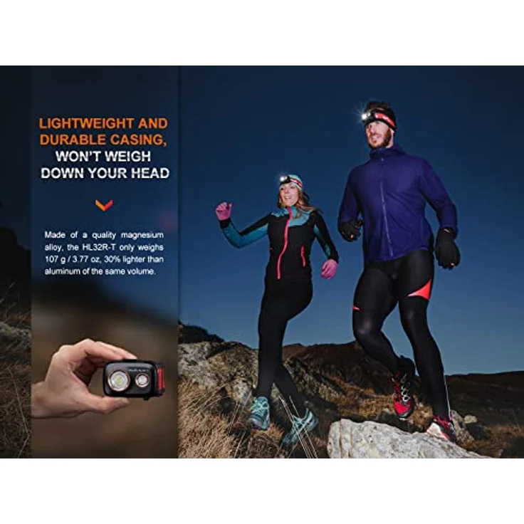 Fenix HL32R-T LED Stirnlampe 800 Lumen, schwarz, USB-C wiederaufladbar, Spot- und Flutlichtsteuerung – Bild 5