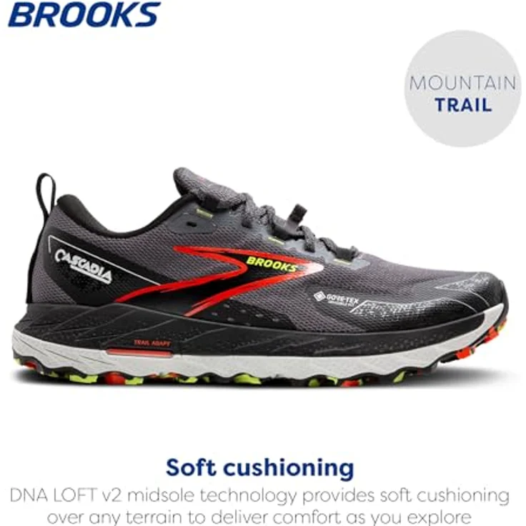Brooks Running Cascadia 18 GTX, Herren Laufschuhe mit wasserdichter GORE-TEX-Membran, Schwarz, Größe 42.5 – Bild 2