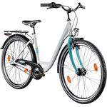 Zündapp C500 Damenfahrrad, 26 Zoll Cityrad mit 3-Gang Nabenschaltung, weiß/mint für Körpergröße 160 - 175 cm