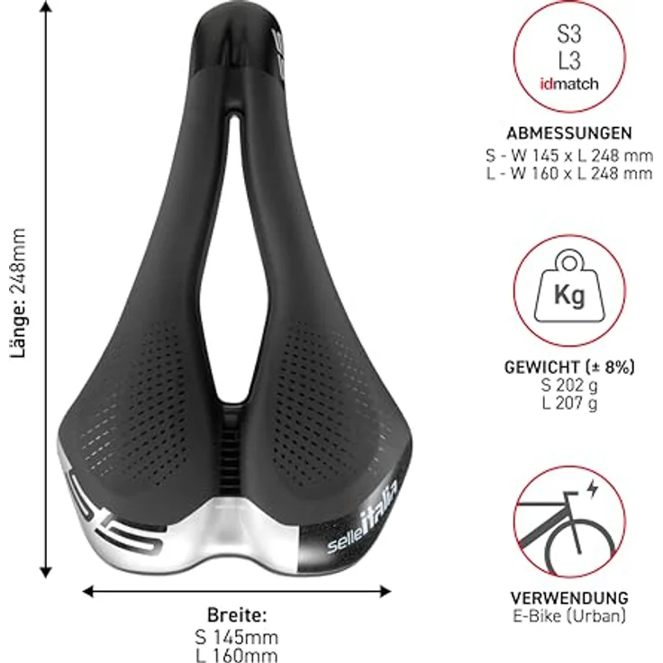 Selle Italia S5 Superflow, Velosattel mit gelpolsterter Druckentlastung und Hi-Viz-Einsätzen – Bild 6