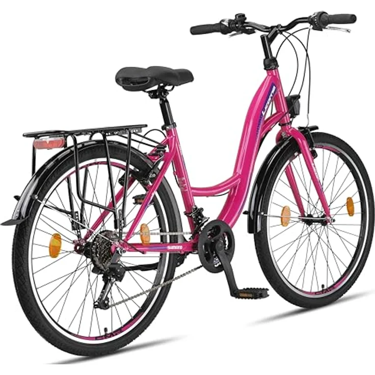 Licorne Bike Stella Premium City Bike in 26 Zoll - 21 Gang-Schaltung - Hollandfahrrad Citybike (Rosa) – Bild 5