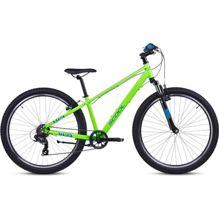 S’COOL Xroc pro Mountainbike 26 Zoll, 7-Gang Kettenschaltung, Alu-Hardtail, für Kinder 6–12 J., Farbe: Neon Green/Ocean – Bild 1