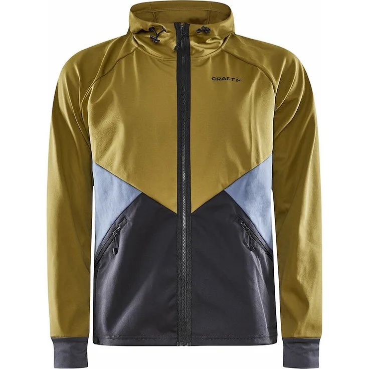 Craft Core Glide Hood Softshelljacke, wind- und wasserdichtes 3-Lagen-Material, Gelb/Schwarz, XL für Männer