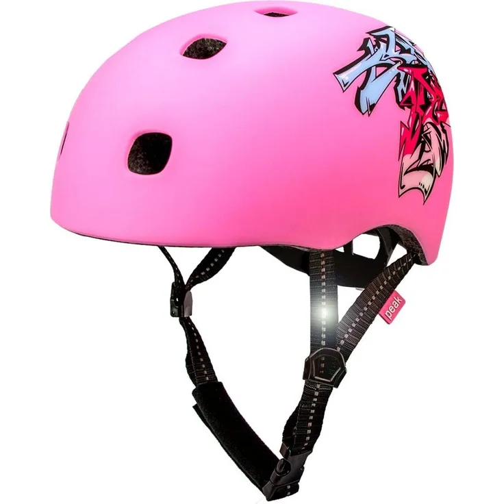 Crazy Safety Ramp Skater Helm für Teenager und Erwachsene, Sicherheitshelm EN1078, Grafitti Pink M/L