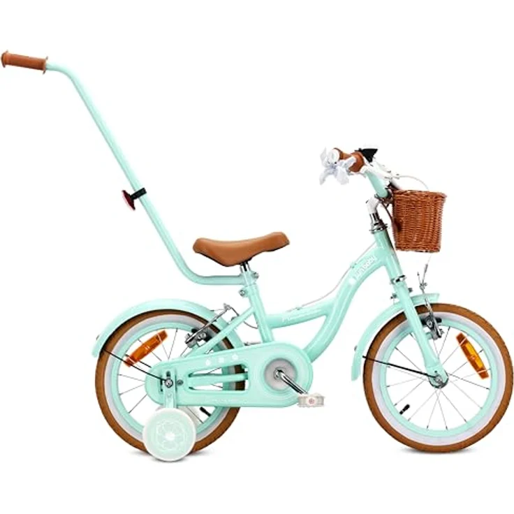 Sun Baby Flower Retro Kinderfahrrad 14 Zoll mit Schubstange, Mint, bis 50 kg belastbar – Bild 1