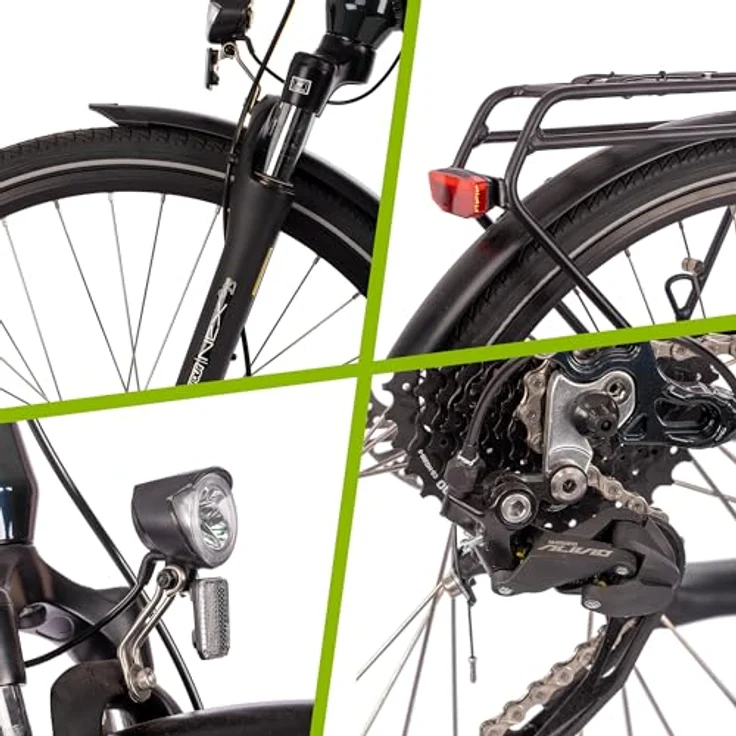 SAXONETTE E Bike Elektrofahrrad Herren mit 36V 11,4Ah 418Wh Akku, 120KM Reichweite, 9 Gäng Pedelec Herren Full Suspension, Mittelmotor 70NM, Größe 54cm – Bild 4