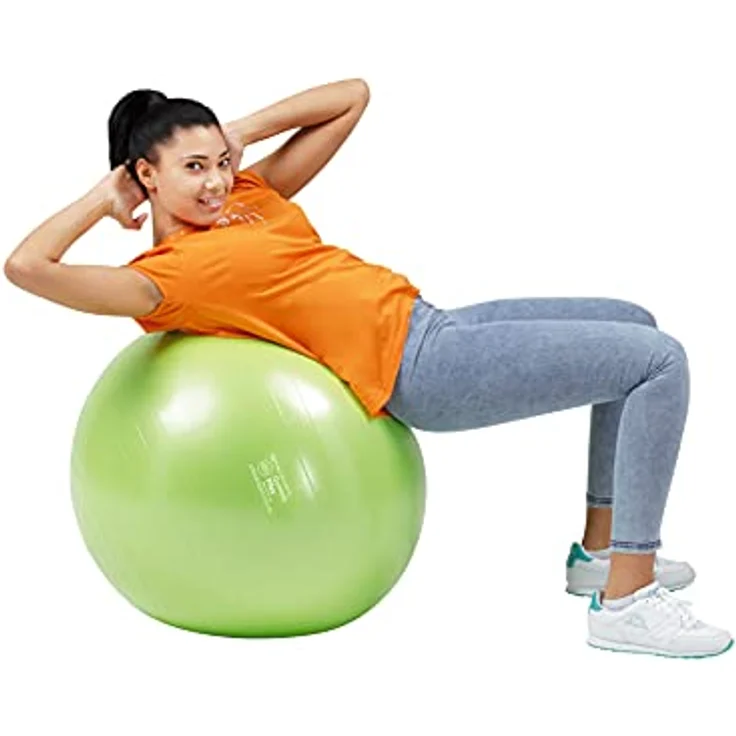 GYMNIC Gymnic Plus 75, platzsicherer Gymnastikball für Reha-Übungen, grün – Bild 4