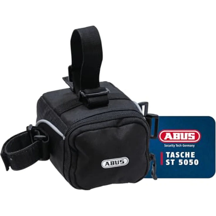 ABUS Satteltasche ST 5050, wasserabweisende Fahrradtasche mit seitlichem Zugang und Platz für 130 cm Einsteckkette – Bild 1