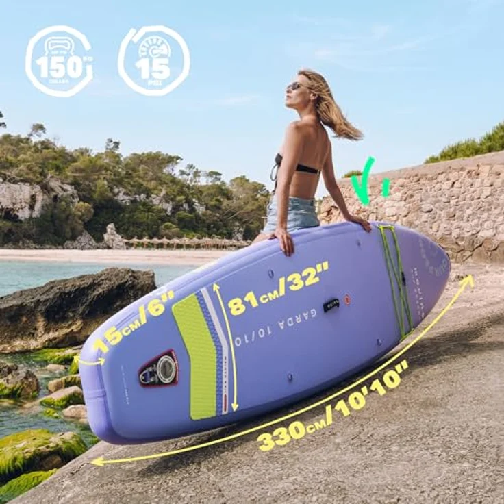 Movino SUP-Board MOVINO GARDA 2in1 Set, Allround mit geschweißten Kanten, Traglast 150 kg, 10'10'' (330 cm) – Bild 7