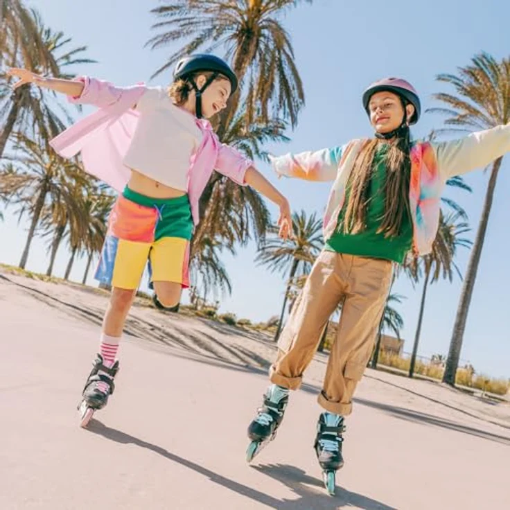 MOVINO Cruzer One UT-P707, Kinder Fitness Inline-Skates mit 3-fachem Verschlusssystem und verstellbaren Größen 34-41, Schwarz/Blau – Bild 7