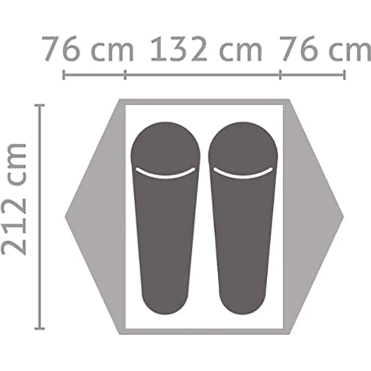 Salewa Latitude II, Kuppelzelt für 2 Personen, grau, leicht und wasserdicht mit 1500 mm/3000 mm Wassersäule, 2,4 kg – Bild 2