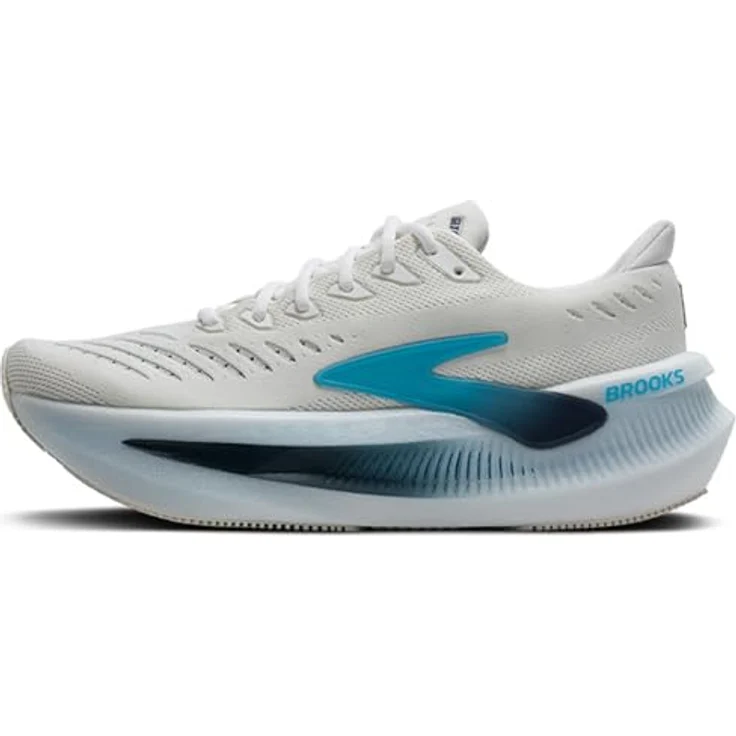 Brooks Glycerin Max 2, Neutrale Allround-Laufschuhe mit GlideRoll™-Rocker, atmungsaktives Mesh-Obermaterial, White/Orange/Green Blue Slate, Größe 48.5 – Bild 4