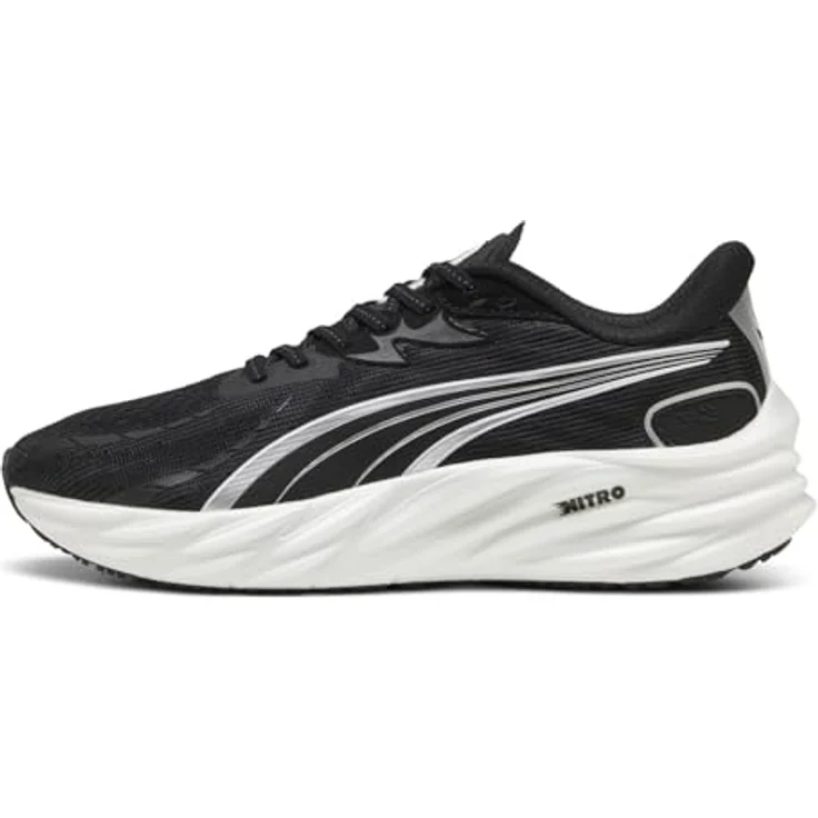 Puma Velocity NITRO 4, Herren Laufschuhe mit Nitro-Dämpfung, atmungsaktivem Obermaterial, Schwarz, Größe 46 – Bild 2