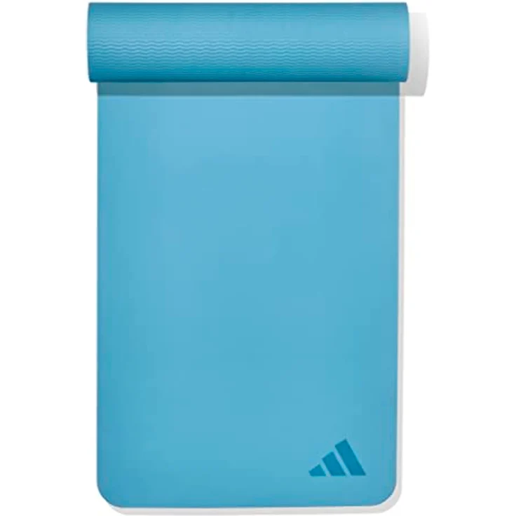 adidas Unisex-Adult Premium Yoga Matte, 5 mm dicke TPE/EVA-Matte mit rutschfester Oberfläche, gebraucht, Blau – Bild 2